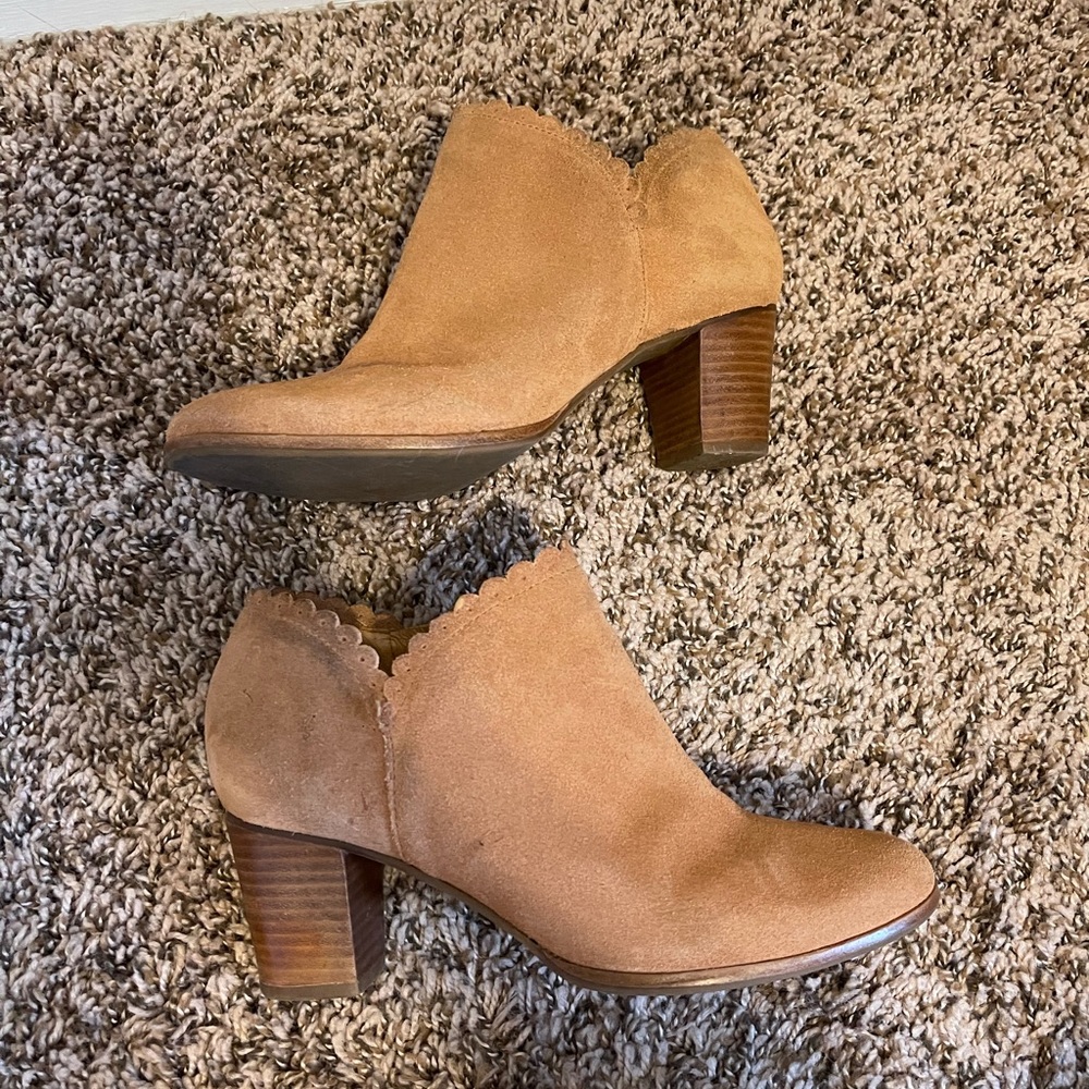 Jack Rogers Suede Heeled Ankle Boots - Picture 5 of 10